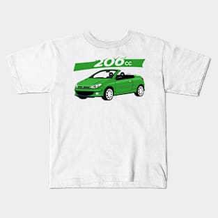 City car 206 cc Coupe Cabriolet france green Kids T-Shirt